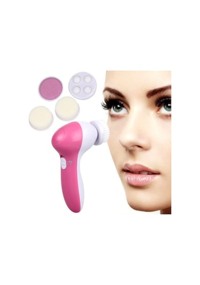 5 In 1 Pilli Yüz Temizleme,masaj Ve Peeling Fırça Seti Sünger Set