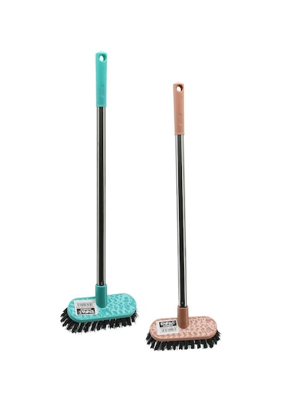 Mini Temizlik Fırçası Orta Sert Kıllar Metal Saplı 40cm - 4.5x12.5cm 4741