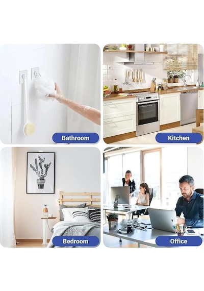 10 Adet Çok Amaçlı Yapışkanlı Çivi Vida Askı Kanca Raf Tablo Saat Asma Aparatı 10mm Vidalı Diğer