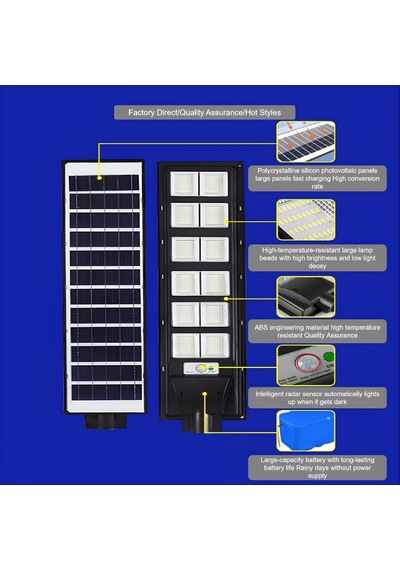 Jouis Solar Güneş Enerjili Dış Mekan Sokak Lambası - Bahçe Aydınlatması, Hareket Sensörlü Projektör, Ip65 Su