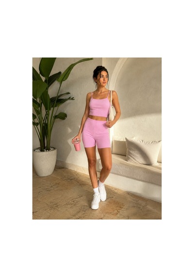 Unika Boutique Kadın Şortlu Kaşkorse Takım Pembe