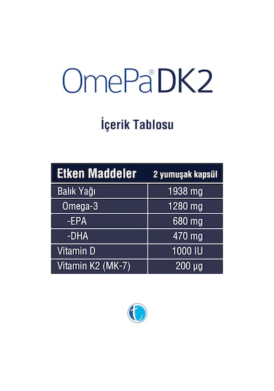 Omepa Dk2 Omega 3 & Vitamin D & Menaq7 100 Yumuşak   Kapsül