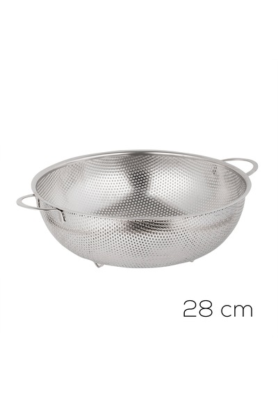 Porsima Bls-ks-28 Kulplu Paslanmaz Çelik Süzgeç Mutfak Eleği Meyve Ve Sebze Yıkama Aparatı Kevgir 28cm Çelik