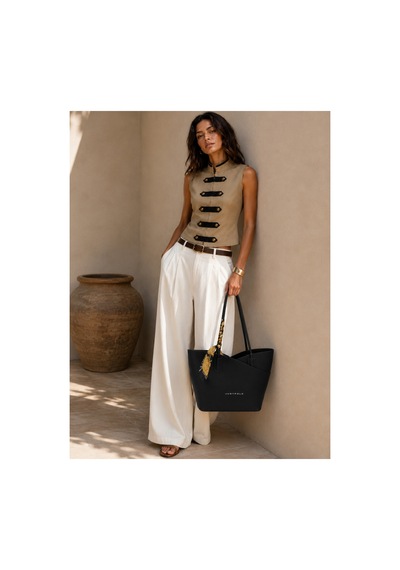 Just Polo Siyah Kadin Omuz Cantasi 3'lu Set Gunluk Shopper Canta Krem