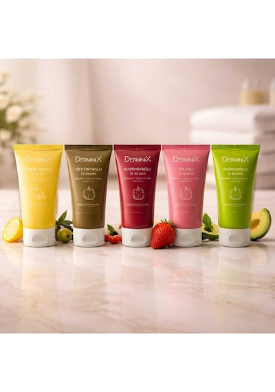 El Kremi Seti 5'li 50 Ml Avokado, Çilek, Kuşburnu, Zeytinyağı, Limon Yoğun Nem