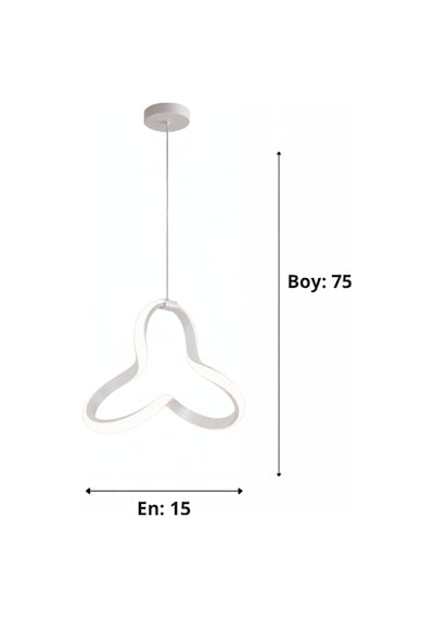 Lower Küçük Modern Ledli Avize 3 Renk Power Ledli Beyaz Hol Çocuk Odası Yatak Odası Siyah
