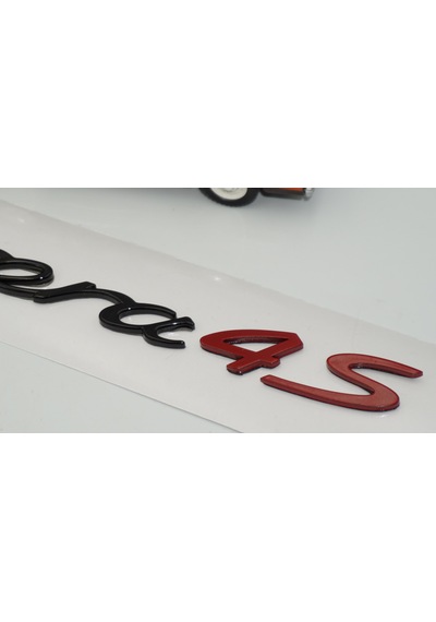 Dk Tuning Porsche Carrera 4s Bagaj Siyah Kırmızı Yazı Logo Amblem Bagaj Arma