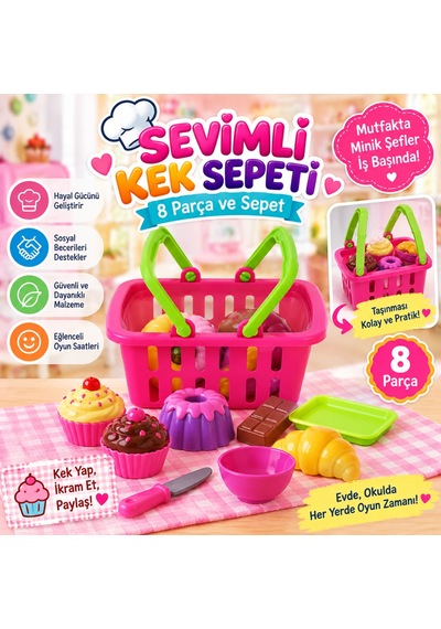 Enf-39220 Sevimli Kek Sepeti Pembe