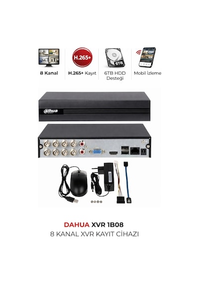 Xvr1b08ı-t 8 Kanal Dvr Kayıt Cihazı 2mp Kamera Destekli