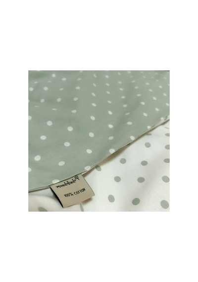 Mint Beyaz Puantiyeli %100 Doğal Pamuk 4 Parça Tek Kişilik Nevresim Seti 160 X 220 Cm Çok Renkli