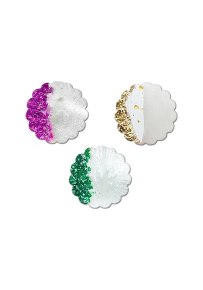 Epoksi Silikon Kalıp Dalgalı Kenar Magnet Kalıbı 6.8 Cm 10 Lu
