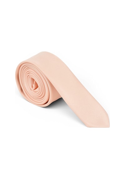 Dwoy Erkek Somon Saten Kravat 4 Cm Klasik Düz-728 Pembe