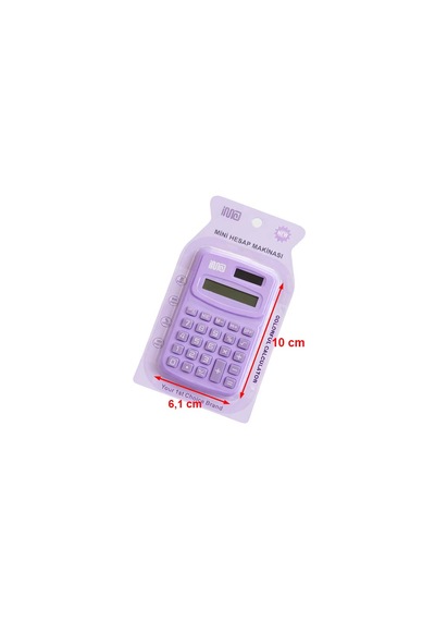 Güneş Enerjili Ve Pilli 8 Haneli Küçük Hesap Makinesi 1 Adet Ebat: 10 Cm X 6,1 Cm Lila