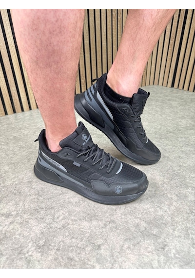 Günlük Erkek Sneaker Bağcıklı Kalın Tabanlı Rahat Hafif Spor Ayakkabı 2019 Füme - Siyah Günlük Erkek Sneaker Bağcıklı Kalın Tabanlı Rahat Hafif Spor Ayakkabı 2019 Füme - Siyah