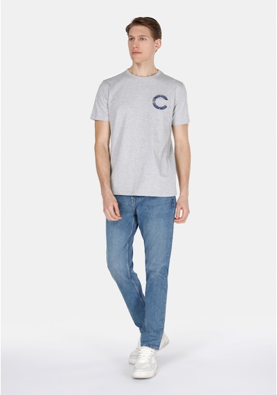 Colin's Colins Regular Fit Yuvarlak Yaka Düz Erkek Gri Kısa Kol Tişört Cl1074099 Q1.v2 Mga Gri Melanj