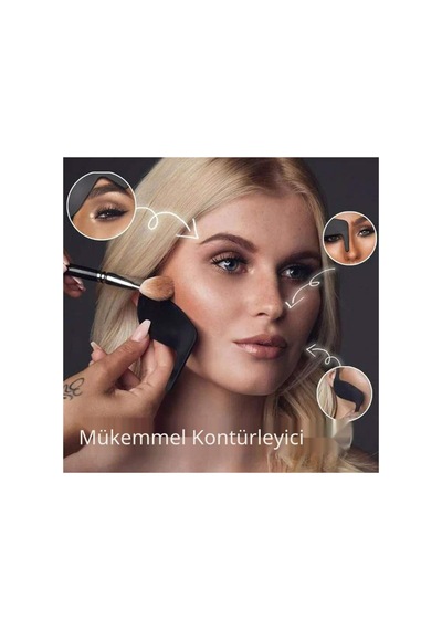 Makyaj Kontür Şablonu Ergonomik Kulak Kancalı Yüz Şekillendirme Kalıbı 6 Bölgeli Rehber