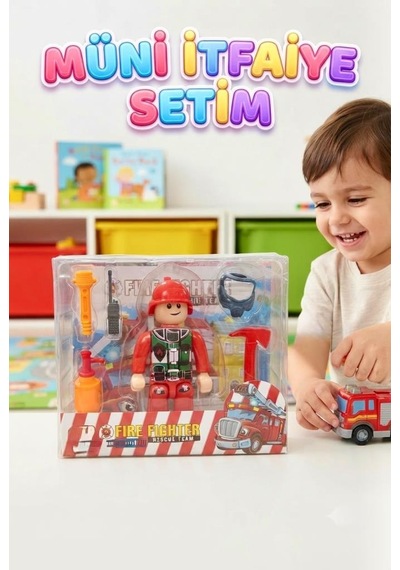 6 Parça Mini İtfaiye Setim İtfaiyeci Figürü Ve Aletleri Beceri Geliştirici Oyun Seti