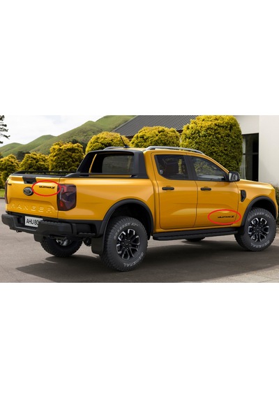 Dk Tuning Ranger Wildtrak X Bagaj Siyah Turuncu Yazı Logo Ford İle Uyumlu Bagaj Arma