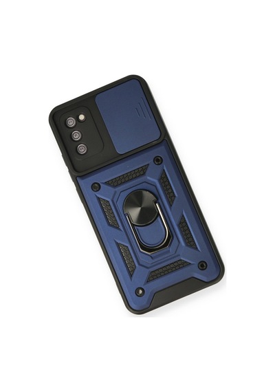 Samsung Galaxy Uyumlu A03s Kılıf Pars Lens Yüzüklü Silikon - Lacivert Bz8683140261719