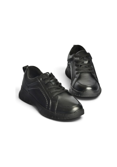 Fox Shoes Z555562003 Siyah Hakiki Deri Kadın Spor Ayakkabı