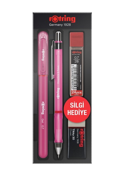 3 Adet Rotring Uçlu Kalem+jel Kalem+0.7 Uç+silgi Hed.pem.