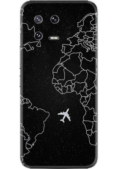 Xiaomi 13 Kılıf Resimli Desenli Silikon Platinium Series Black Plane 1868