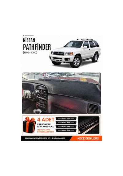 Nissan Pathfinder 1996-2000 Uyumlu Torpido Koruma, Torpido Örtüsü, Torpido Kılıfı - Siyah