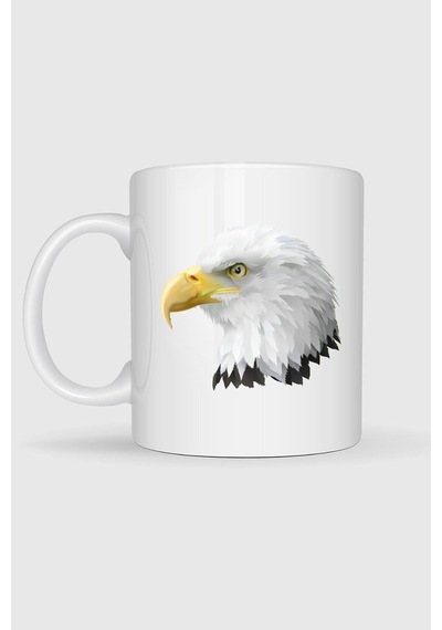 Bald Eagle, American Eagle Head Tasarımlı Kupa Bardak Beyaz