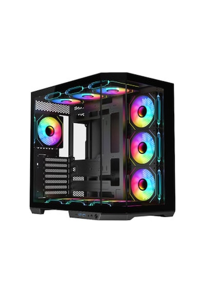 Dark GUARDIAN PRO 4x12cm ARGB Led Fanlı USB3.0 Tempered Glass ATX Panoramik Akvaryum Oyuncu Kasası (Yeni) (DKCHGRPRO)