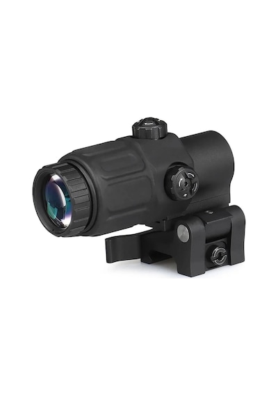 Magnifier 5x Yakınlaştırmalı Dürbün - 22mm Ray Uyumlu, Katlanır Yaylı Ayaklı Açık Sarı