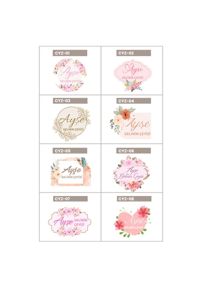 Kişiye Özel Çeyiz Kolisi Seti 52x35x28 Cm 10 Adet Beyaz Bc Dalga Koli + 10 Adet İsimli Sticker Diğer