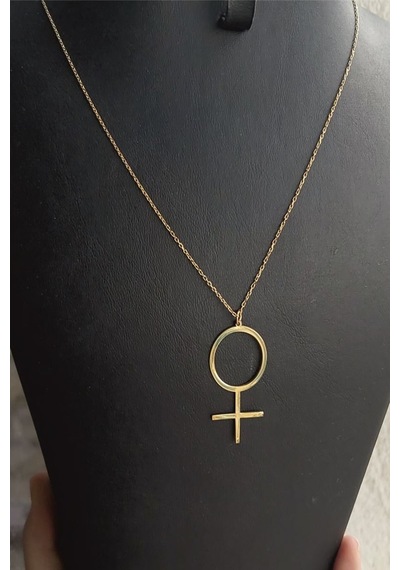 925 Ayar Gümüş 24 Ayar Altın Kaplama Venüs Kolye Gold