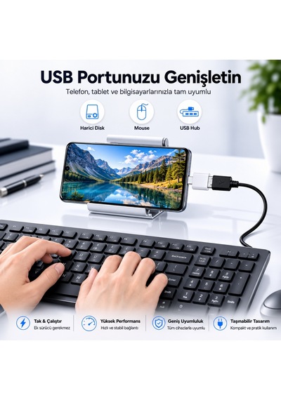 4311b Type C Usb 3.1 To Usb 3.0 Beyaz Şarj Data Çevirici Dönüştürücü Adaptör