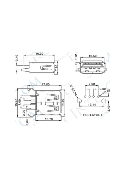 Ic-265a Usb Şase A Tip 180 Dişi Konnektör