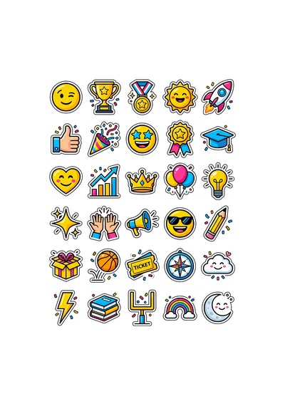 30 Adet Enerjik Motivasyon Ödül Sticker Seti - Defter Laptop Ajanda İçin Çok Renkli