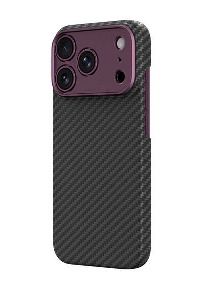 İphone 18 Pro Max Kılıf M-safe 1500d Aramid Fiber Lens Korumalı Amazingthing Titan Max Karbon Mor