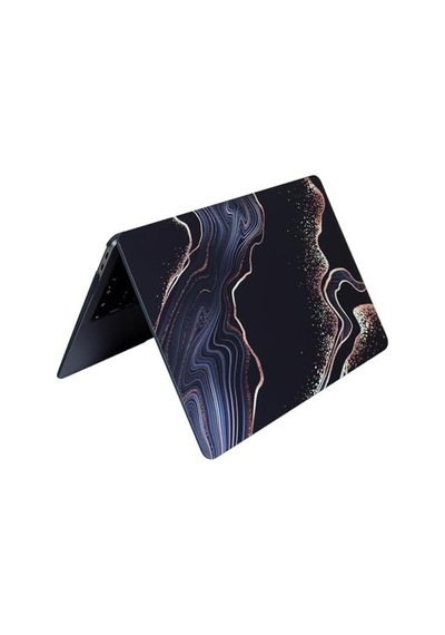 Macbook Air 13.6 İnç Soyut Mermer Desenli Kılıf A2681 A3113 A3240 A3449 M2 M3 M4 M5 Uyumlu Sert Hard Case Açık Siyah