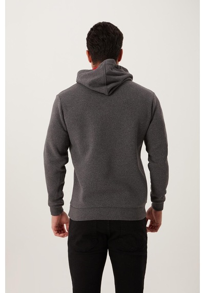 Polostate Erkek İskelet Nakışlı 3 İplik Sweatshirt Antrasit