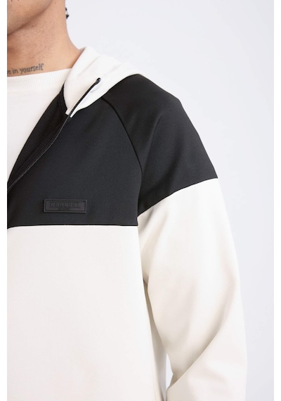 DeFactoFit Standart Fit Kapüşonlu Skuba Dalgıç Kumaş Sporcu Fermuarlı Sweatshirt D7363AX25SPBG721