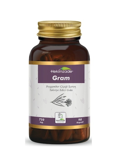 Hekimzade Gram Peygamber Çiçeği İçeren Takviye Edici Gıda 750mg 90 Kapsül