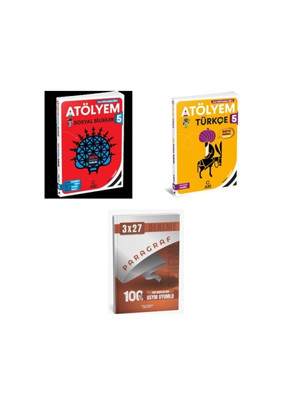 2027 Arı 5 Sınıf Atölyem Sosyal Sosyalimo Bilgiler + Türkçe Türkçemino Soru + Anla Kazan Paragraf Deneme 3'lü Set
