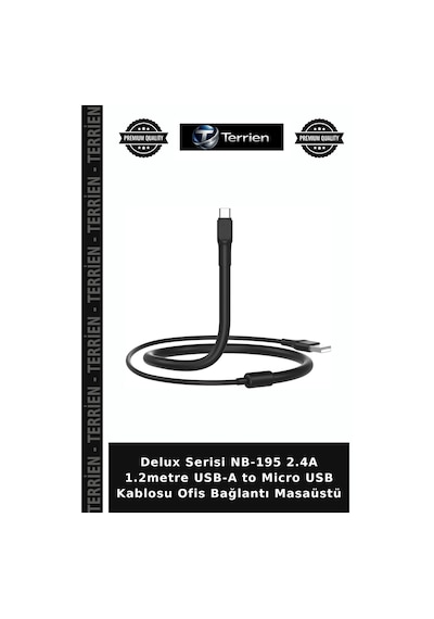 Delux Serisi Nb-195 2.4a 1.2metre Usb-a To Micro Usb Kablosu Ofis Bağlantı Masaüstü