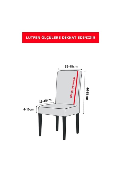 Açık Gri Kadife Sandalye Kılıfı Örtüsü 6 Adet Gri - 66715909 Gri