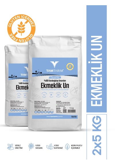 Tam Tarım Glutensiz %100 Tam Çiğ Karabuğday Unundan Ekmeklik Un 2 x 5 KG