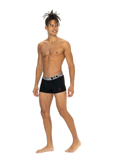 U.S. Polo Assn. U.s Polo Assn. 80528 Erkek Pamuklu 3'lü Boxer-siyah&bordo&baskılı Siyah