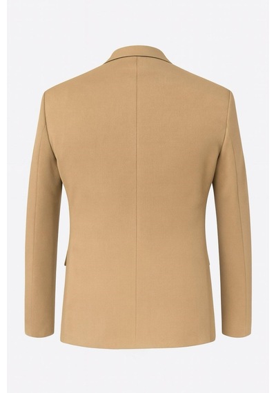 Plus Scorpion Camel Erkek Blazer Ceket Esnek Comfort Kumaş, İtalyan Kesim, Tek Düğmeli Slim Fit Şık Model CAMEL