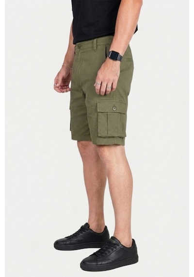 Deepsea Erkek Haki Likralı Gabardin Modern Fit Kargo Kapri Şort Çok Cepli Yazlık Rahat Kesim Şort 2002014 Deepsea Erkek Haki Likralı Gabardin Modern Fit Kargo Kapri Şort Çok Cepli Yazlık Rahat Kesim Şort 2002014