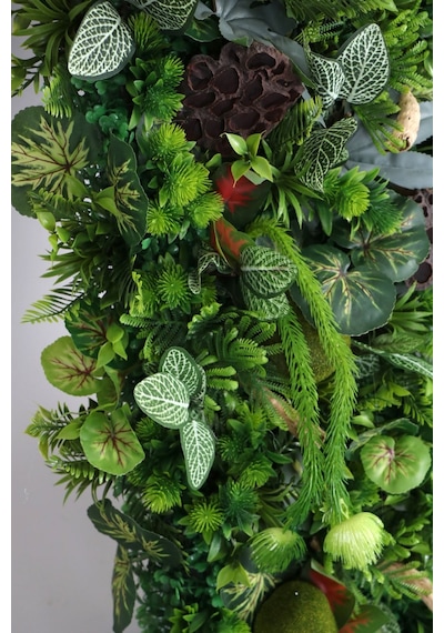 Yapay Çiçek Deposu Yapay Dikey Bitki Hazır Duvar Paneli 55 Cm X 55 Cm Model 5