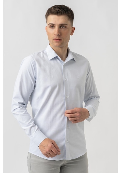 White Stone Aigle G17460 Regular Fit Armürlü Pamuklu Gömlek Mavi-mavi Mavi