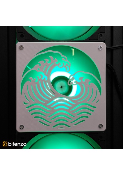 Ocean Wave 120x120 Mm Beyaz Çerçeveli Oyun Pc Aksesuarı, Masaüstü Bilgisayar Fan Kapağı